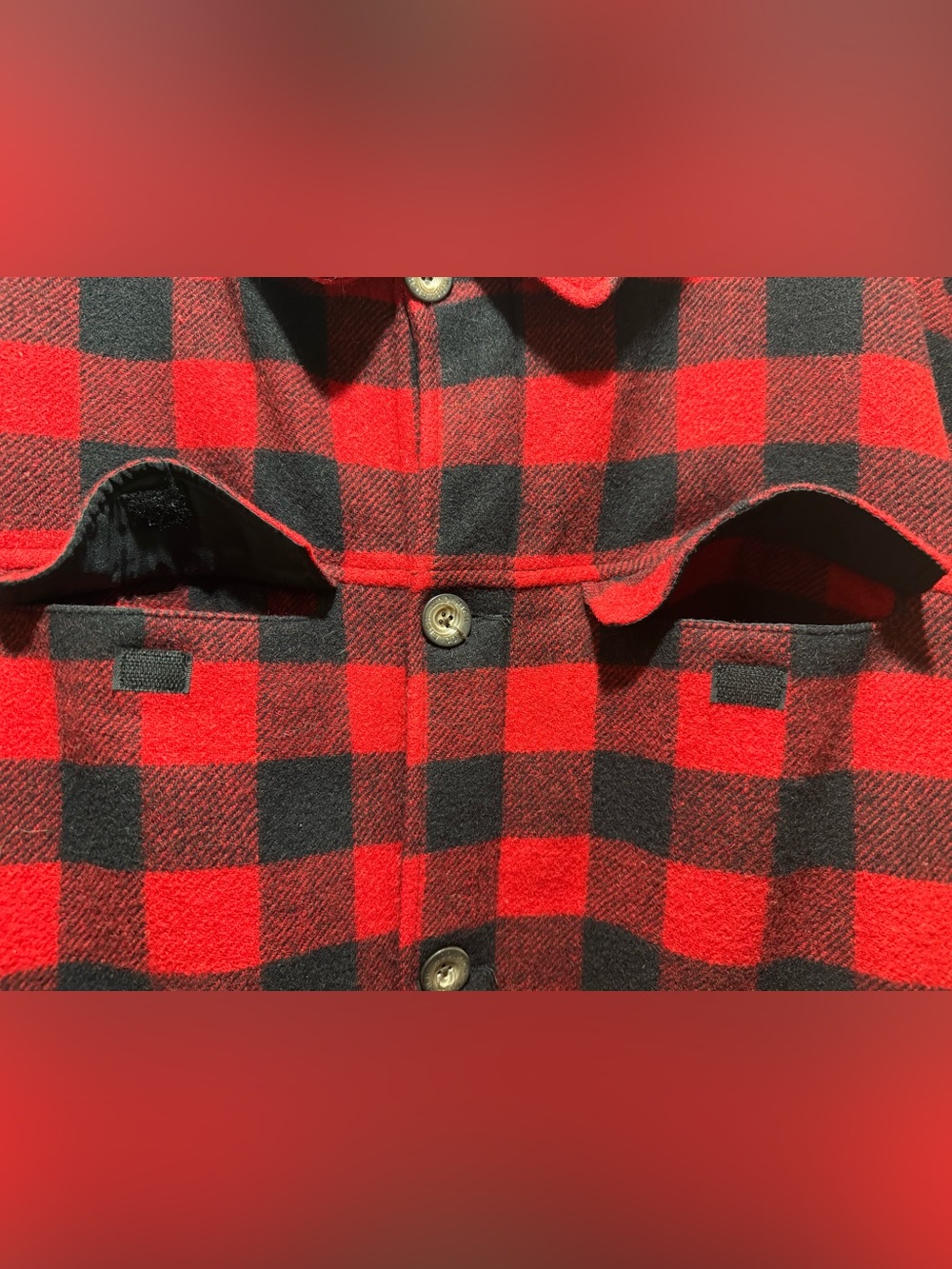 Vintage Woolrich (Men’s XXL) Red and Black Buffalo Plaid Wool Coat-excellent! - Picture 7 of 11
